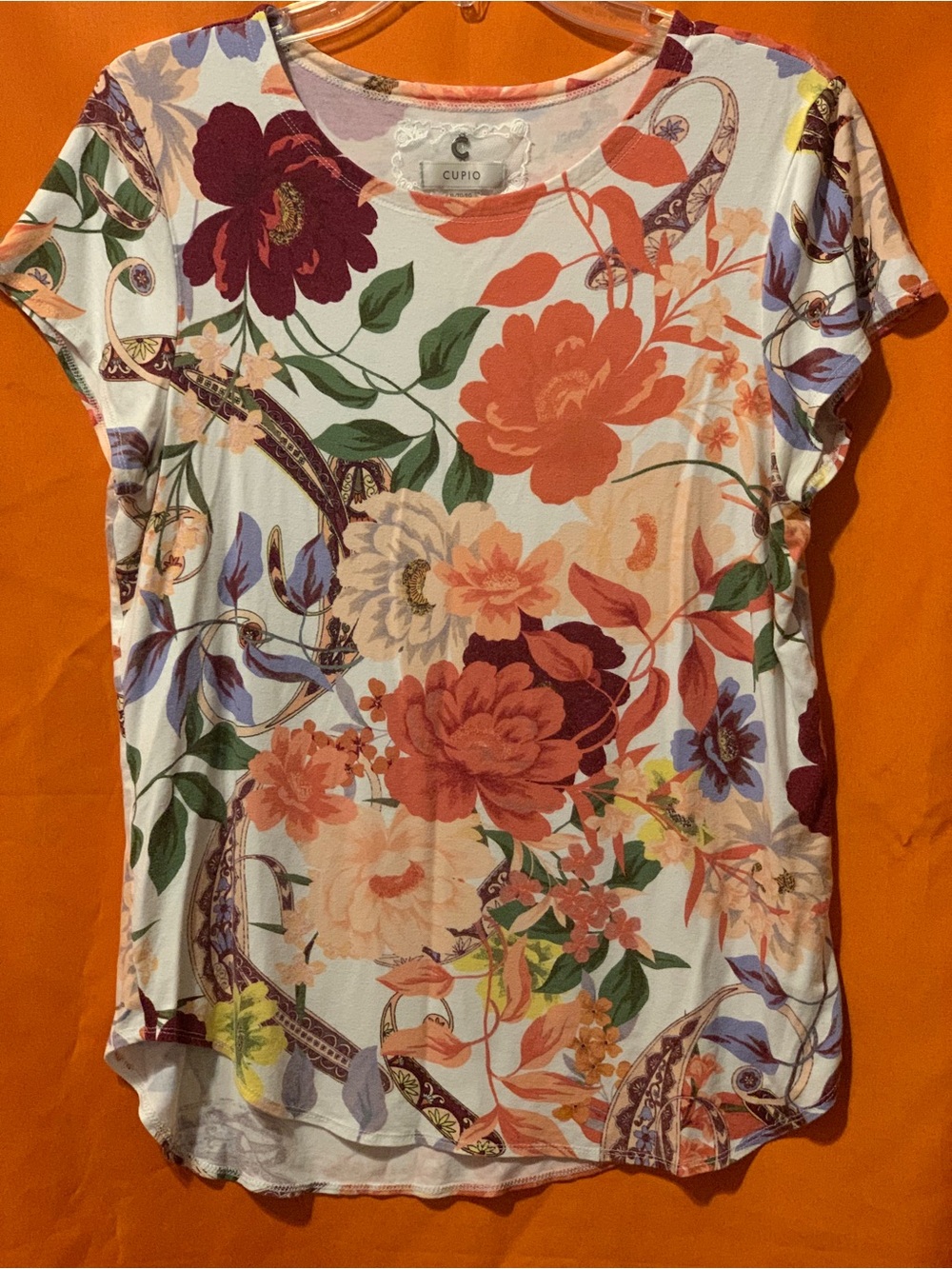 Cupio Women’s Floral Print Short Sleeve Top